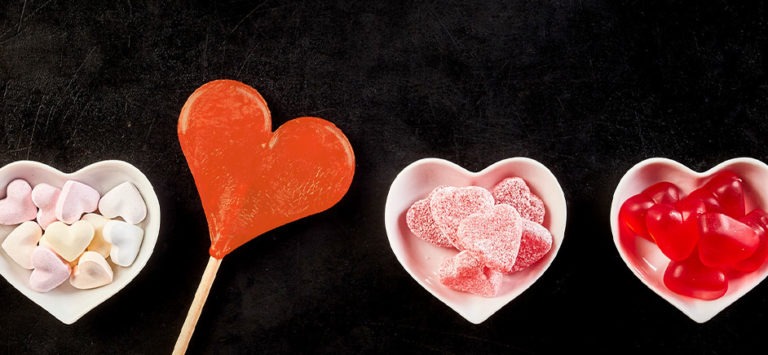 Heart shaped candies