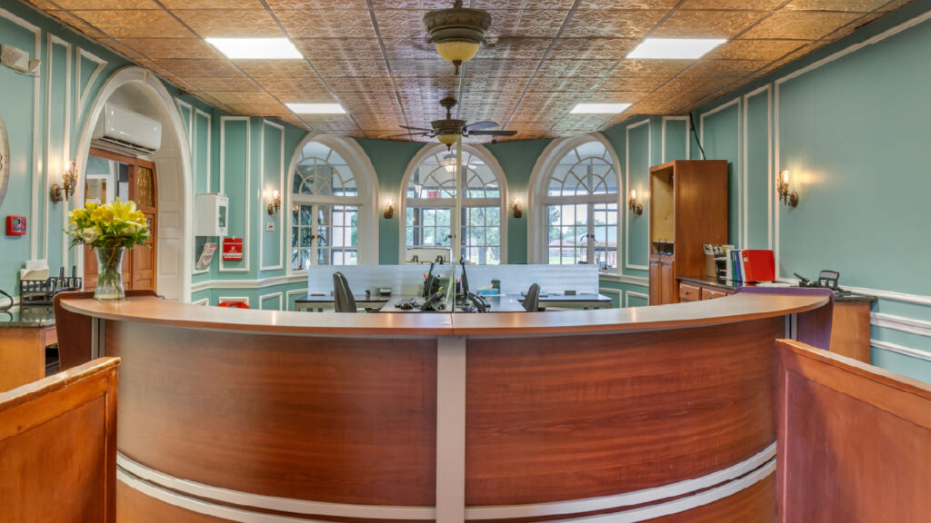 a large kitchen with a large island